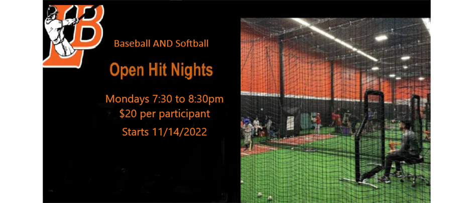 Baseball AND Softball Open Hit Nights - Mondays thru March 2023